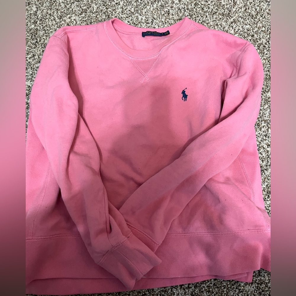 Polo Ralph Lauren crewneck, size small, and pink.